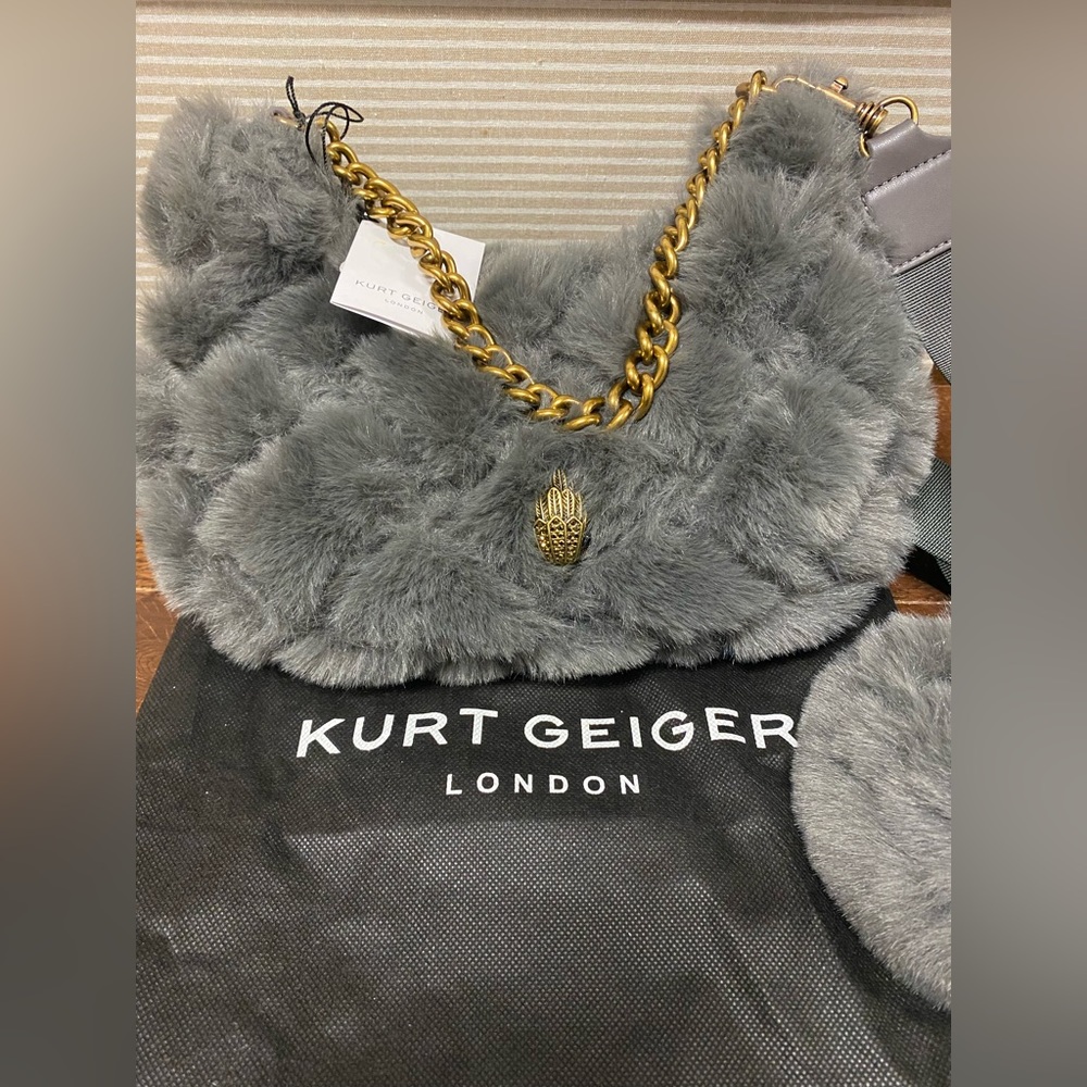 Kurt Geiger London faux shouder crossbody fur bag .